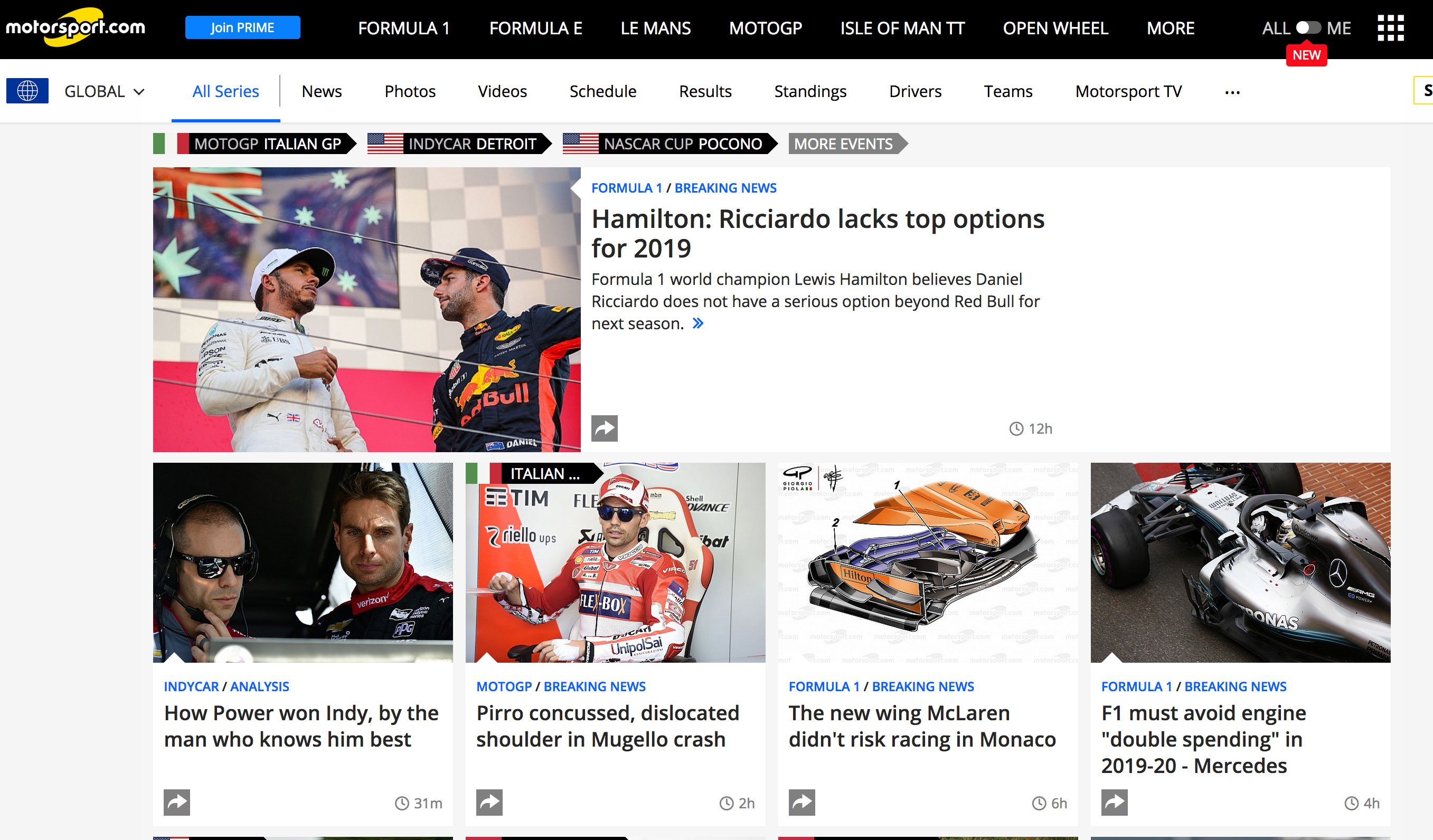Motorsport.com screenshot